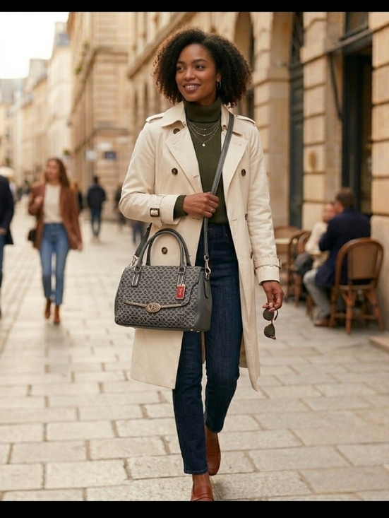 Coach Handbags - Coach Madison Op Art Gray Shoulder Bag